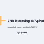 BNB integration announced for Q4 2025 in Apirone’s cryptogateway