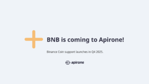 BNB integration announced for Q4 2025 in Apirone’s cryptogateway